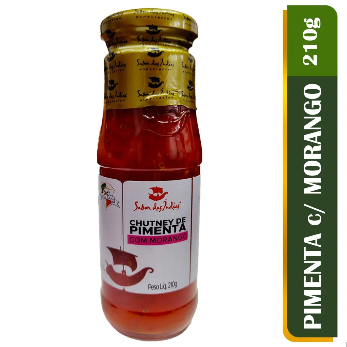 Chutney de Morango com pimenta 210g - Agridoce Gourmet Sabor das Indias